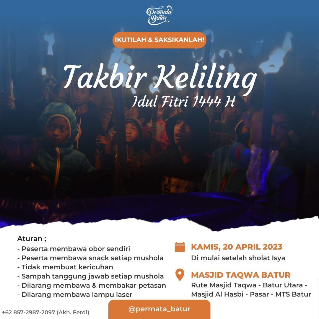 Takbir Keliling Idul Fitri 1444H di Batur