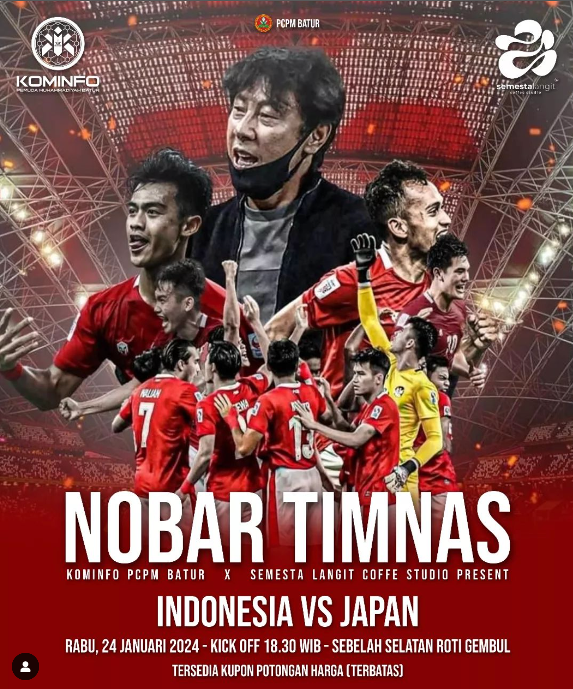 Kegiatan Nobar Piala Asia Indonesia vs Jepang