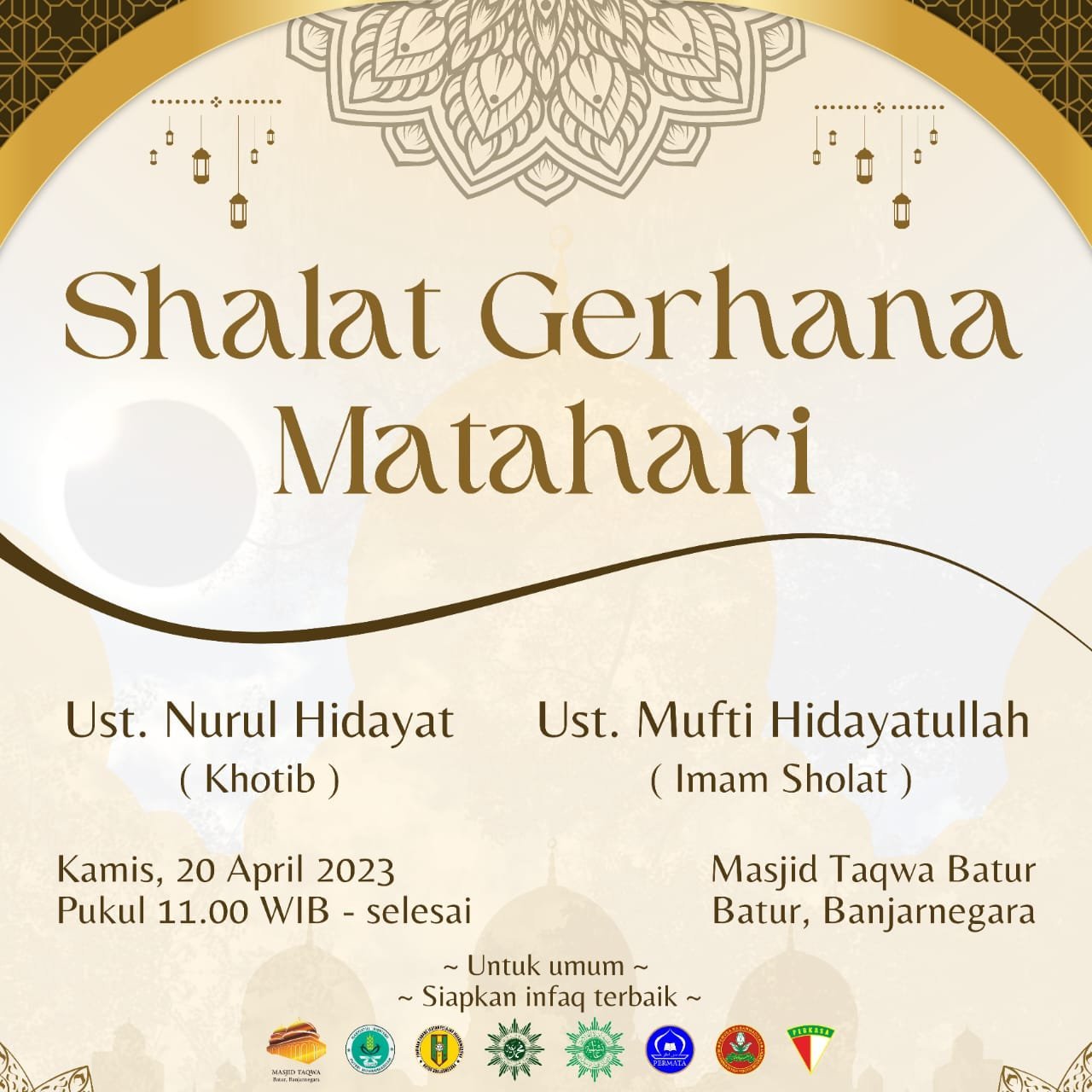 Shalat Gerhana Matahari, 20 April 2023